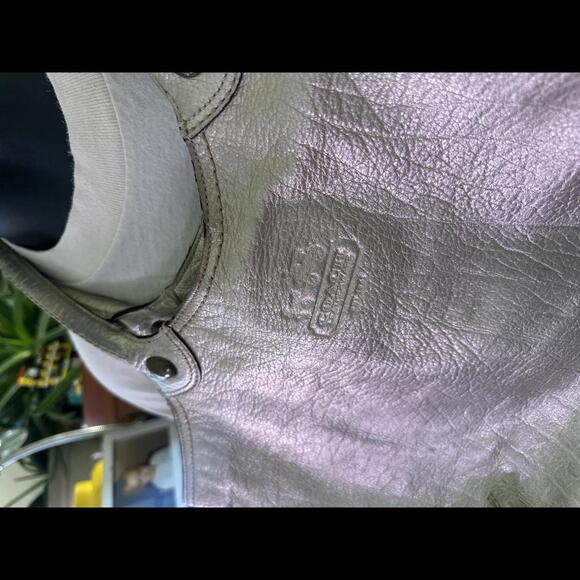 Vintage Metallic Silver Coach Tote Bag 12496 - Picture 3 of 6